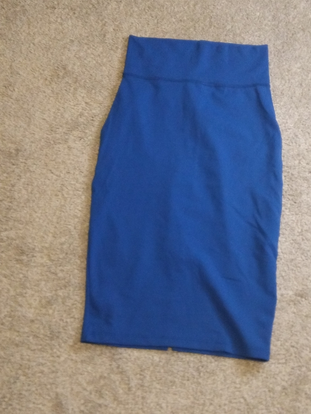 Blue High-Waist Pencil Skirt